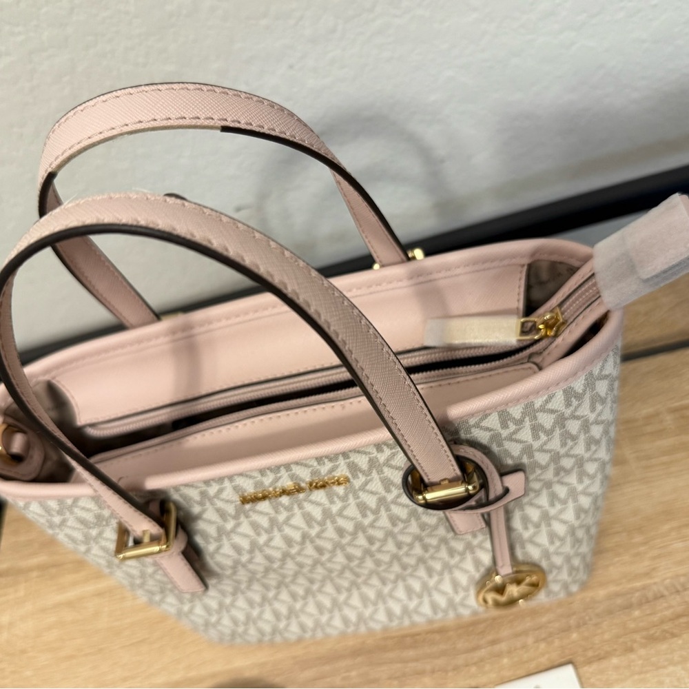 Michael Kors Jet Set Travel Extra-Small Logo Top-Zip Tote Bag - Picture 6 of 10